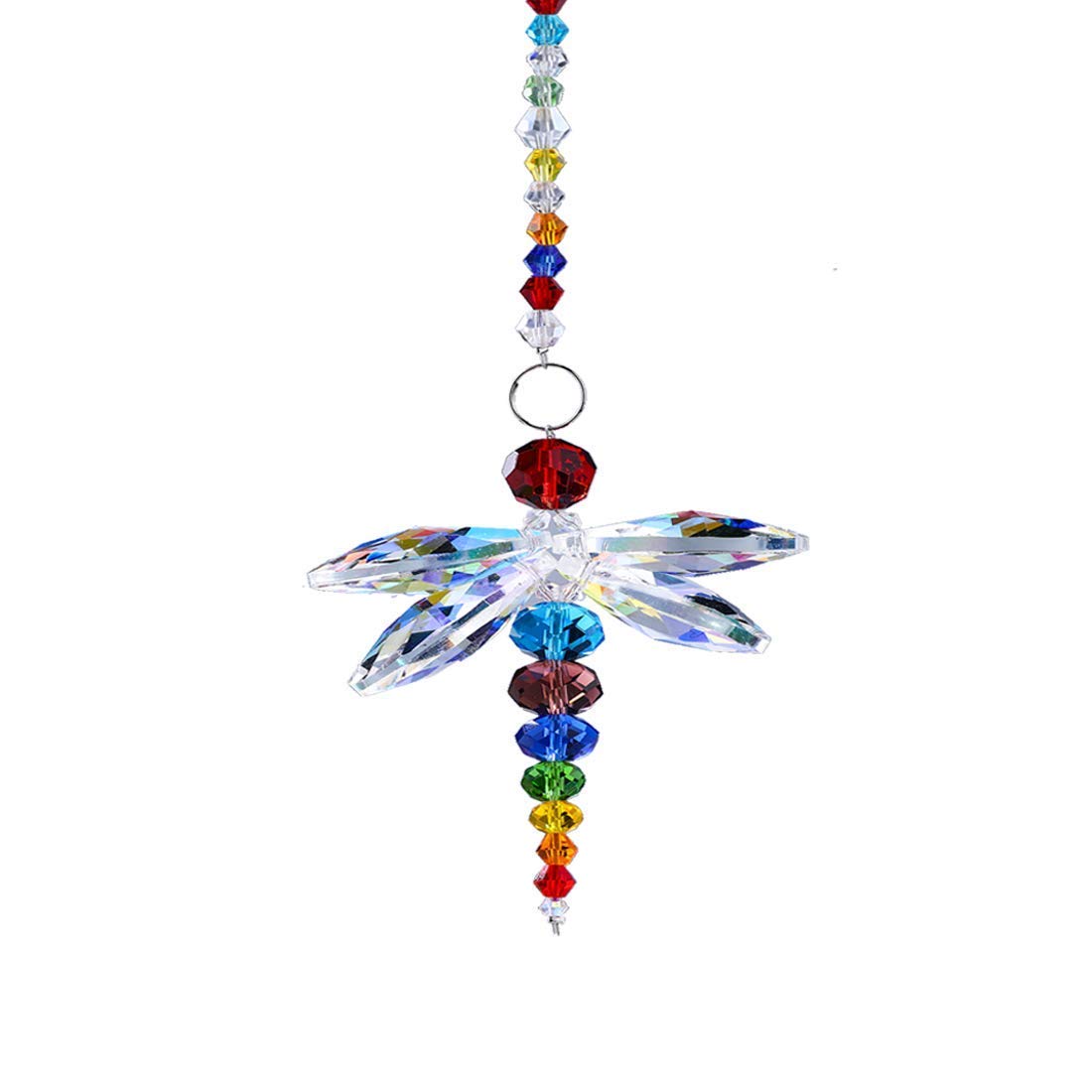H&D HYALINE & DORA dragonfly crystal suncatcher catching sunlight to form rainbows