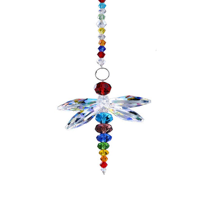 H&D HYALINE & DORA dragonfly crystal suncatcher catching sunlight to form rainbows