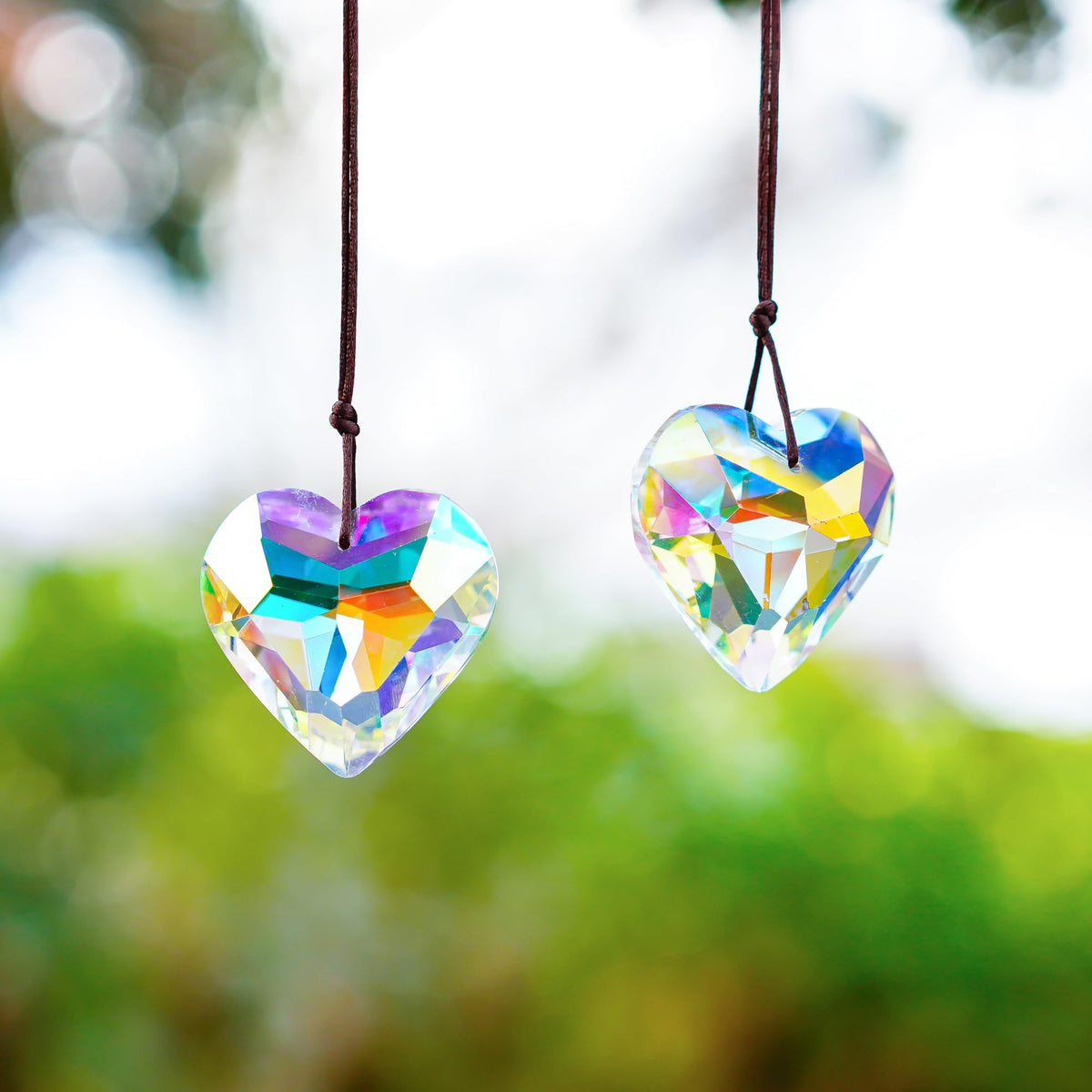 Window hanging heart prism 50mm ideal for garden and porch decor by H&D HYALINE & DORA