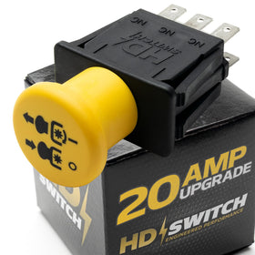 HD Switch 20A PTO switch close-up highlighting rugged build for durable performance.