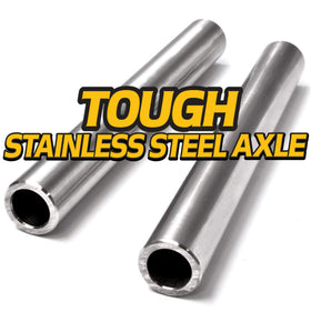 HD Switch 304SS axle closeup highlighting rust-free durability