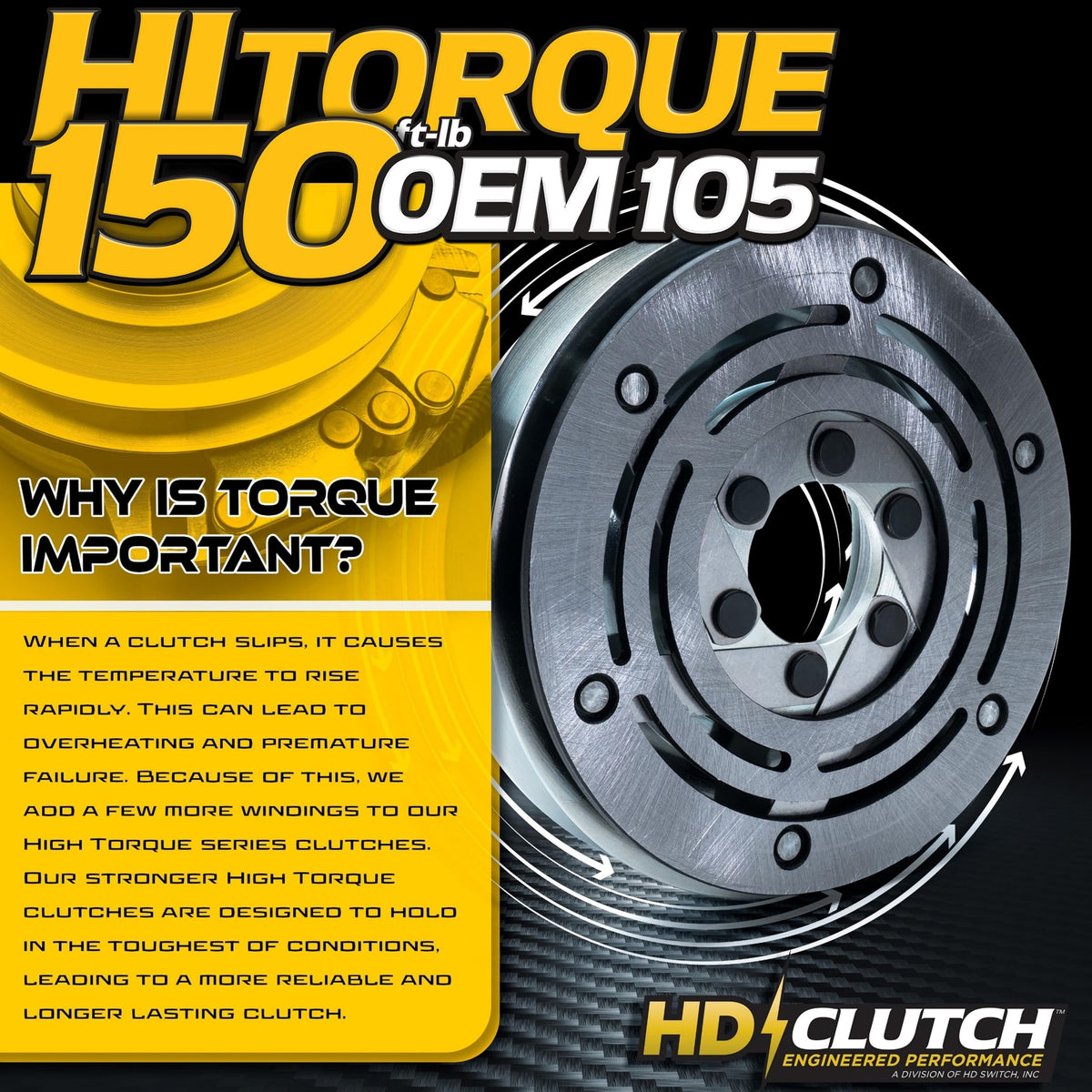 HD Switch bigbearing pulley close-up highlighting longer clutch life