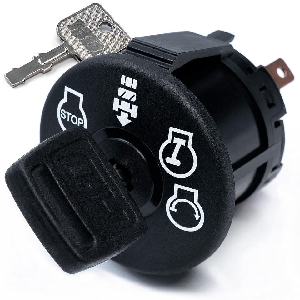 HD Switch ignition key switch front view for quick, reliable mower starts.