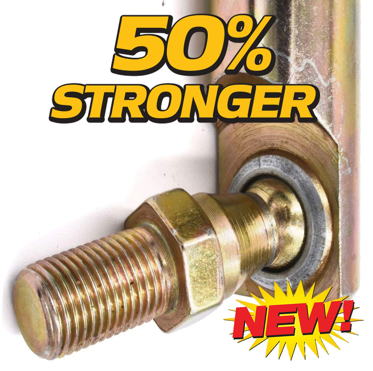 HD Switch steering tie rod with improved crimp for long-lasting performance.