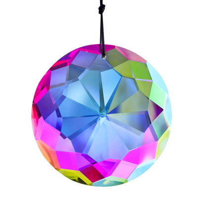 HDCRYSTALGIFTS 3in suncatcher creates rainbow reflections in bright windows.