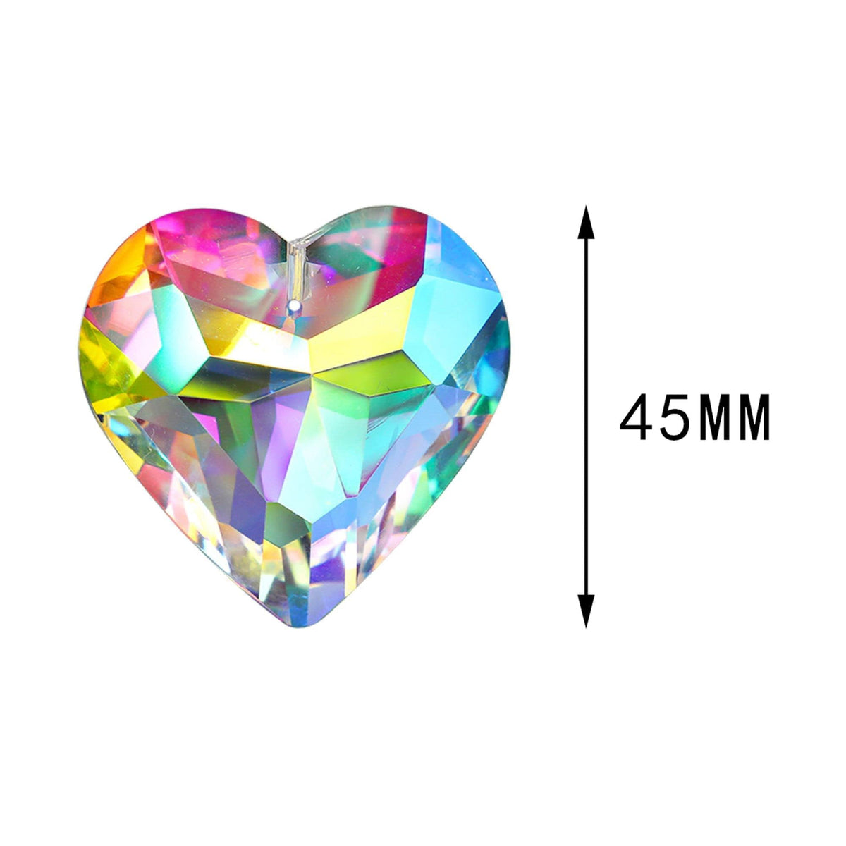 HDCRYSTALGIFTS AB-coated heart prisms sparkle with color shifts