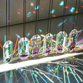 HDCRYSTALGIFTS AB colors hexagon suncatcher creates vibrant refracts indoors or outdoors.