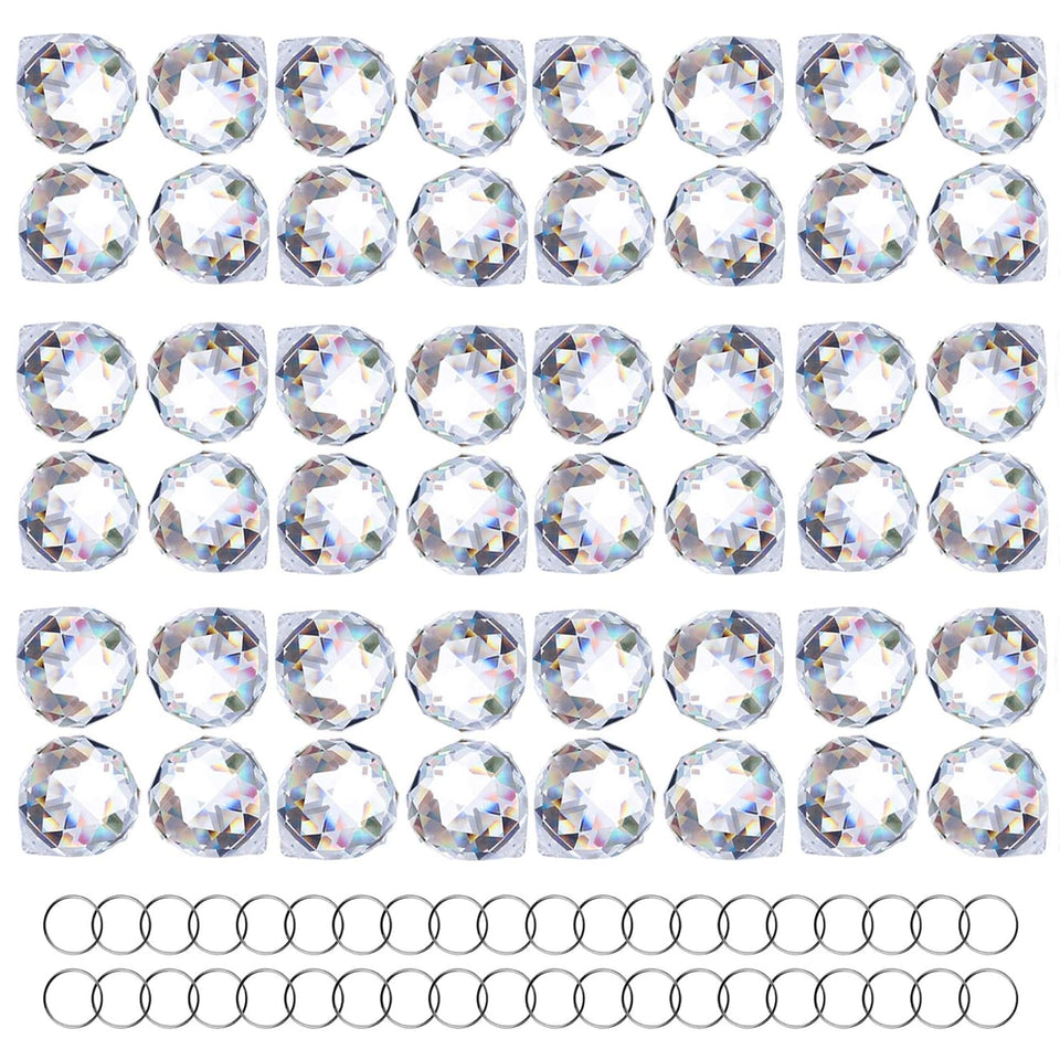 HDCRYSTALGIFTS clear crystal ball prism catching sunlight to create rainbow reflections on windows