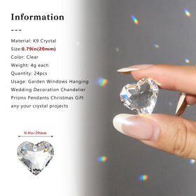 HDCRYSTALGIFTS clear glass heart beads illuminate windows with subtle sparkle