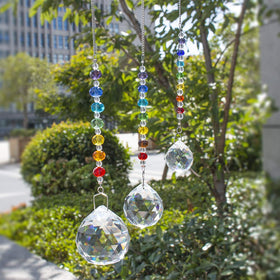 HDCRYSTALGIFTS colorful crystal ball pendant adding elegance to shelves