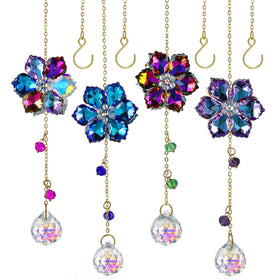 HDCRYSTALGIFTS crystal flower suncatcher casting bright rainbows indoors