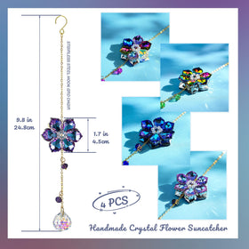 HDCRYSTALGIFTS crystal flower suncatcher to hang in a window for sparkle