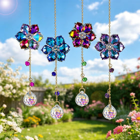 HDCRYSTALGIFTS crystal flower pendant for patio and plant display