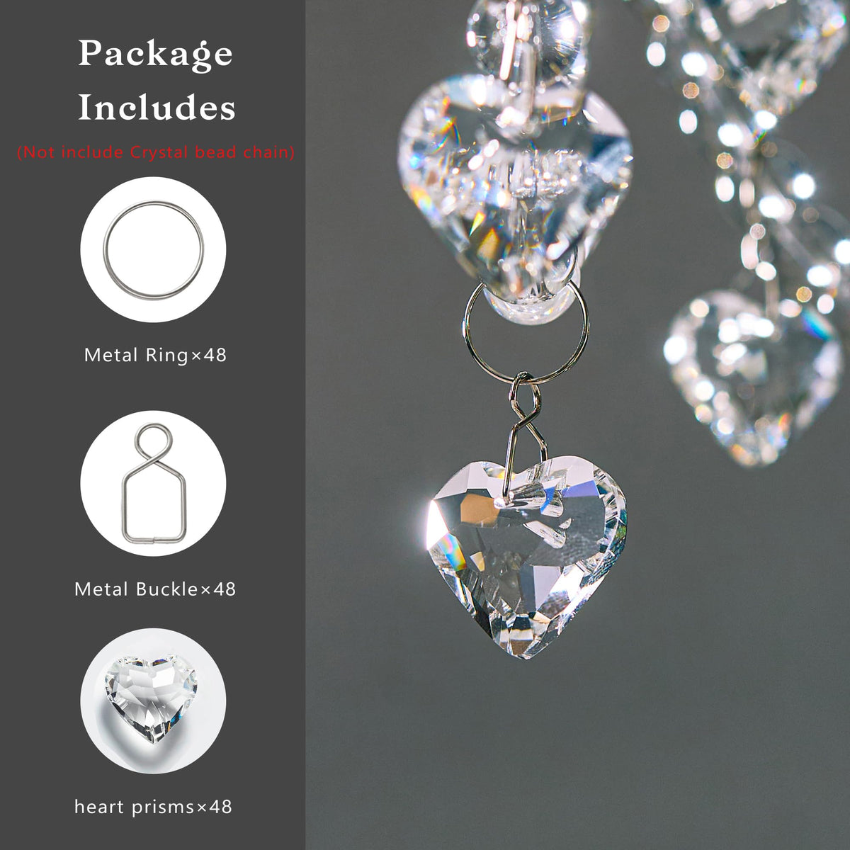 HDCRYSTALGIFTS crystal heart prism on car mirror creating rainbow reflections