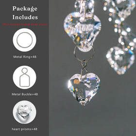 HDCRYSTALGIFTS crystal heart prism on car mirror creating rainbow reflections