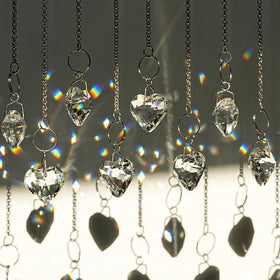 HDCRYSTALGIFTS crystal heart prism window display for garden illumination