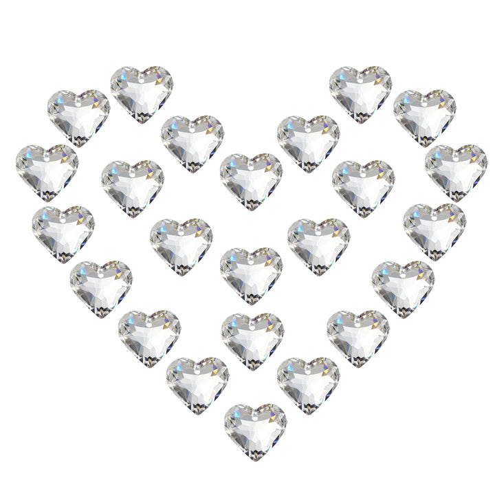 HDCRYSTALGIFTS crystal heart prisms 24pcs create dazzling rainbows in direct sunlight