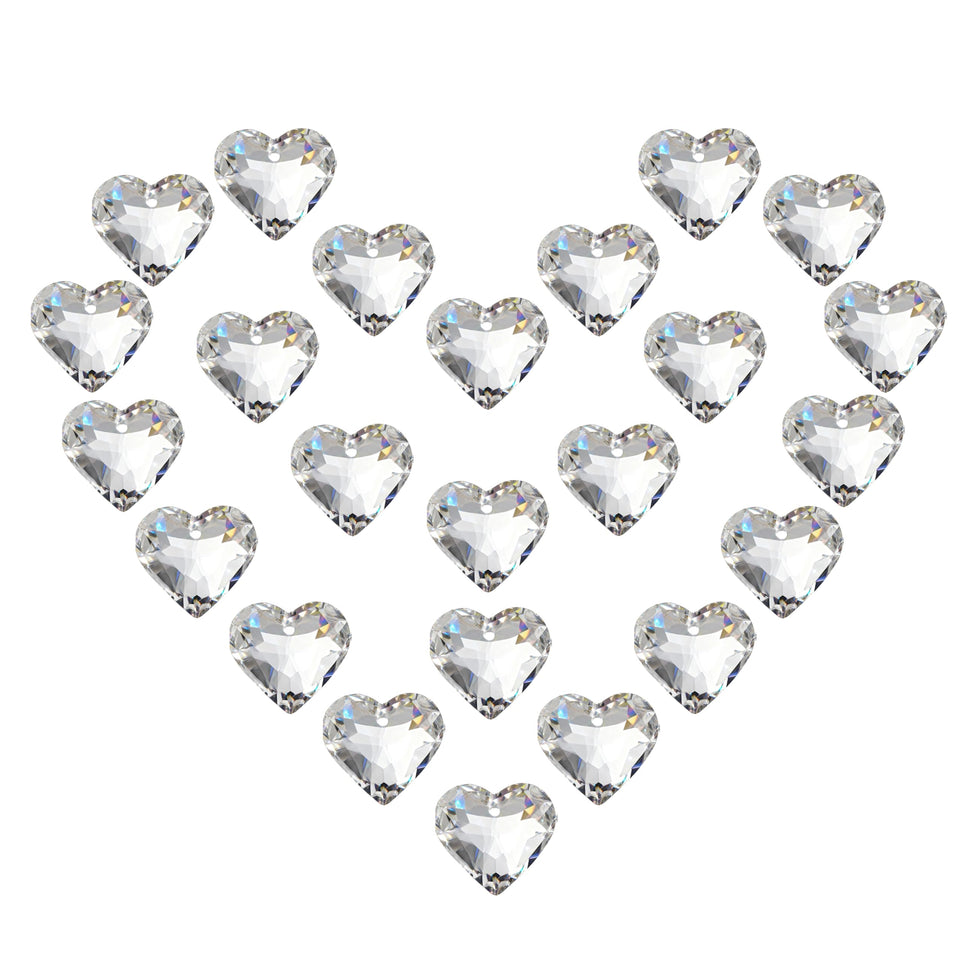 HDCRYSTALGIFTS crystal heart prisms 24pcs create dazzling rainbows in direct sunlight