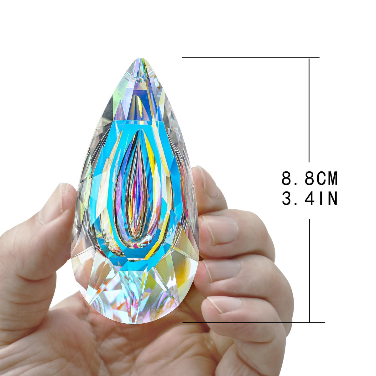 HDCRYSTALGIFTS 89mm crystal prism creates Feng Shui sparkle for home or office