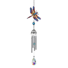 HDCRYSTALGIFTS dragonfly windchime for outdoor serenity and gentle memories