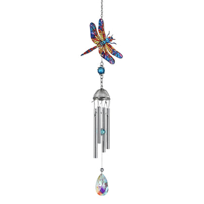 HDCRYSTALGIFTS dragonfly windchime for outdoor serenity and gentle memories