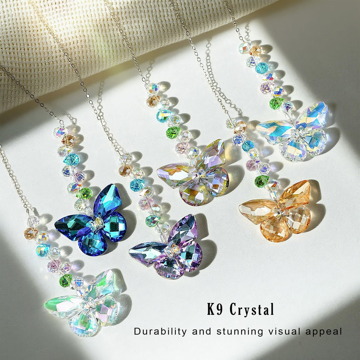 HDCRYSTALGIFTS handcrafted crystal butterfly decor, elevating wedding and holiday window displays.