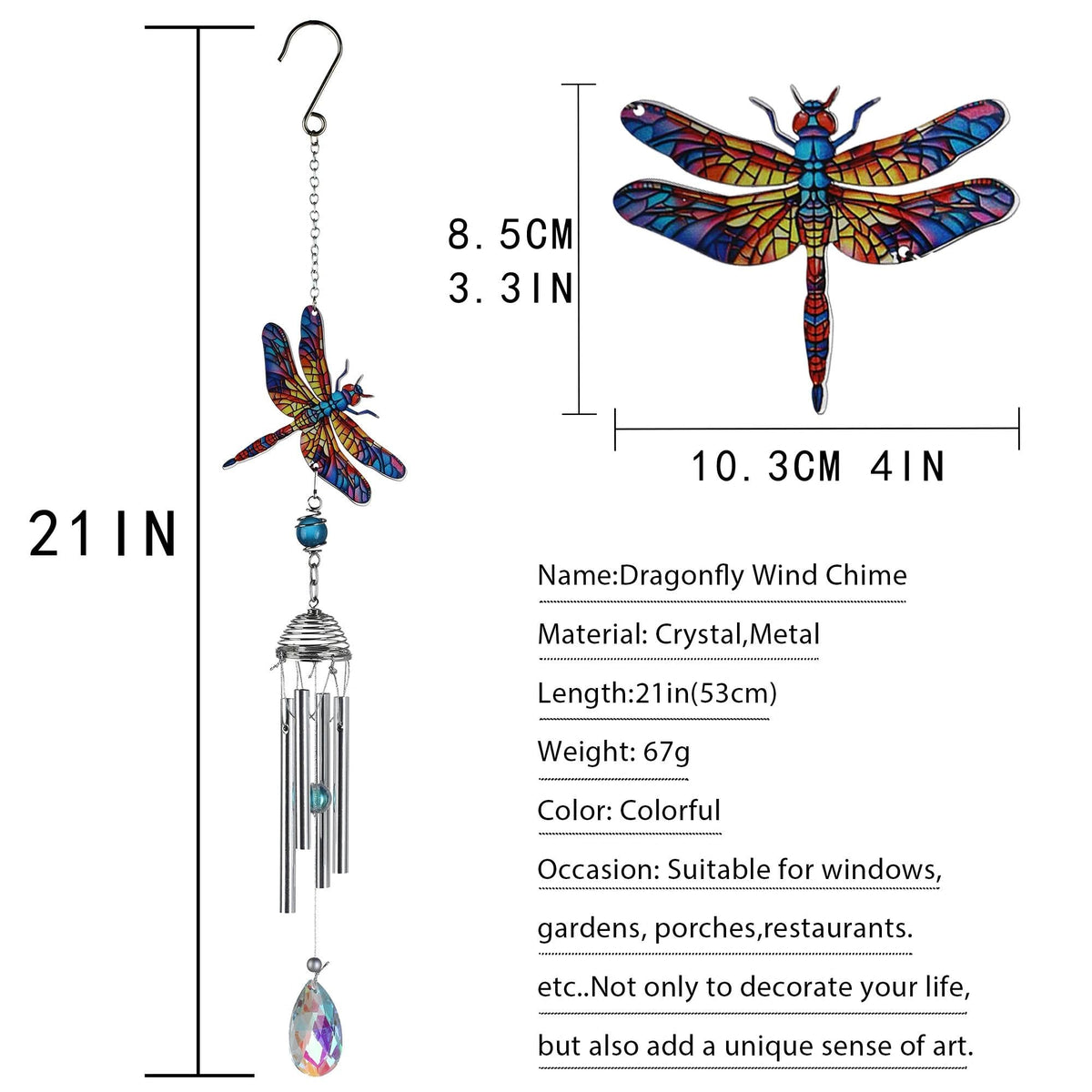 HDCRYSTALGIFTS garden porch display windchime for outdoor spaces