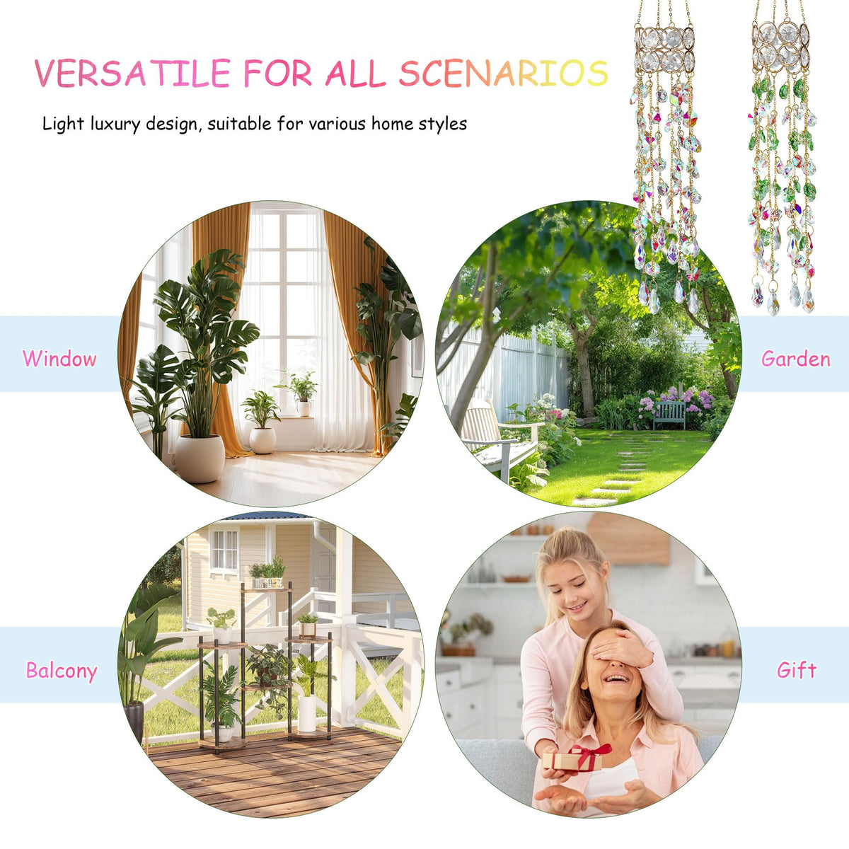 HDCRYSTALGIFTS hanging chain included for quick, secure installation.