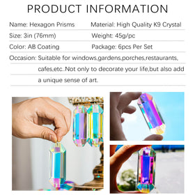 HDCRYSTALGIFTS hanging rainbow prisms add whimsy to windows or chandeliers.