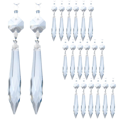 HDCRYSTALGIFTS icicle prism 63mm clear for chandelier sparkle and light diffusion.