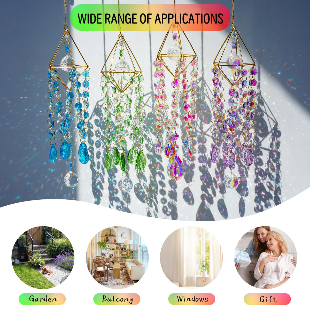 HDCRYSTALGIFTS indoor outdoor suncatcher for windows and patios.