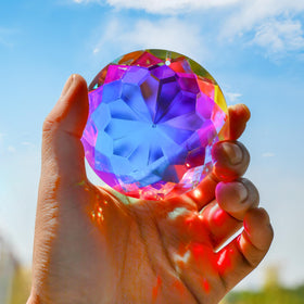 HDCRYSTALGIFTS versatile suncatcher for kitchen, garden, or car windows.