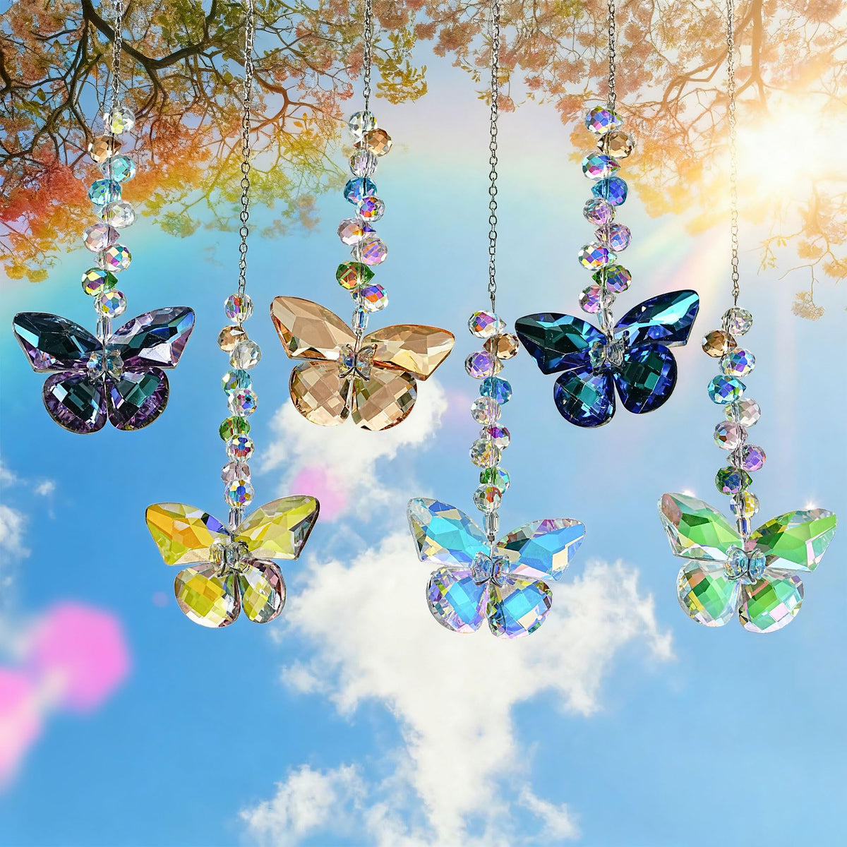 HDCRYSTALGIFTS rainbow maker sun catchers brighten spaces with vibrant light patterns.