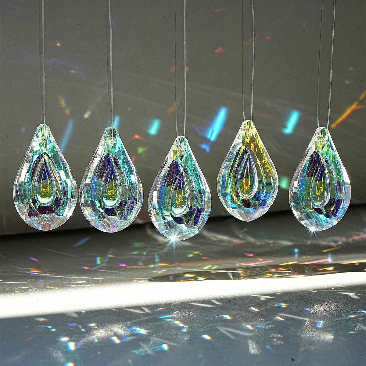 HDCRYSTALGIFTS loquat 50mm hanging crystal enhances curtains, chandeliers, or trees.
