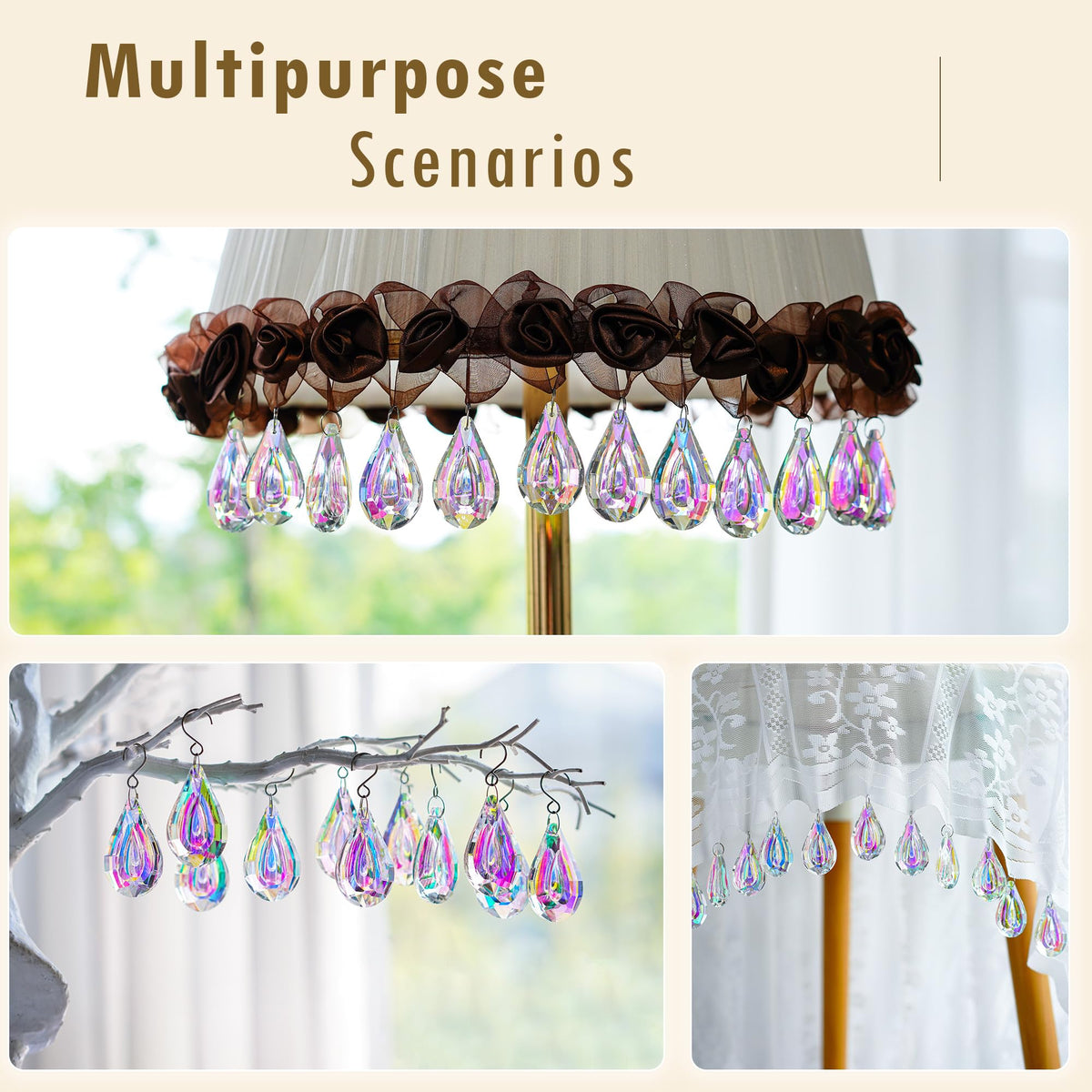 HDCRYSTALGIFTS loquat 50mm crystal drops for Christmas tree decor.