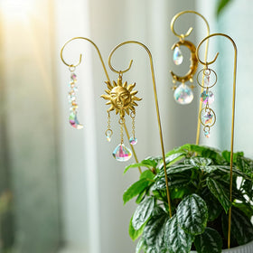 HDCRYSTALGIFTS 13.5-inch plant stakes offer sturdy support and crystal charm.
