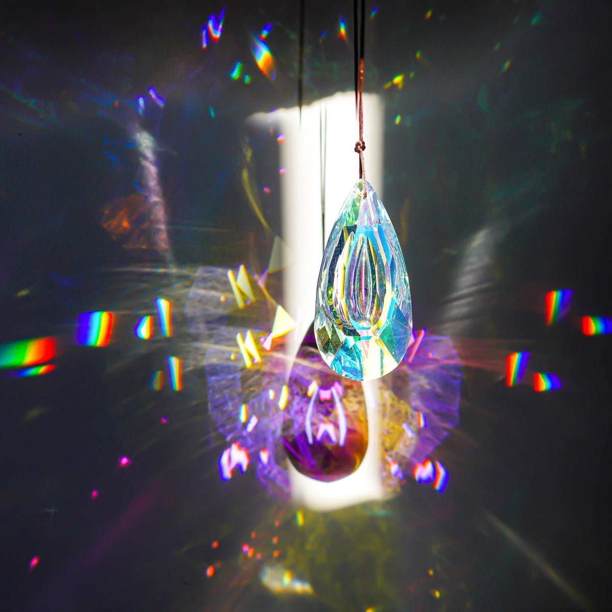 HDCRYSTALGIFTS rainbow prism window ornament adds vibrant colors when sun hits