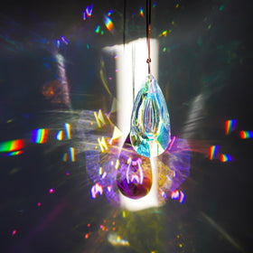 HDCRYSTALGIFTS rainbow prism window ornament adds vibrant colors when sun hits