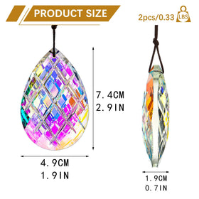 HDCRYSTALGIFTS Set 2 AB crystal suncatchers brighten garden spaces with dancing light