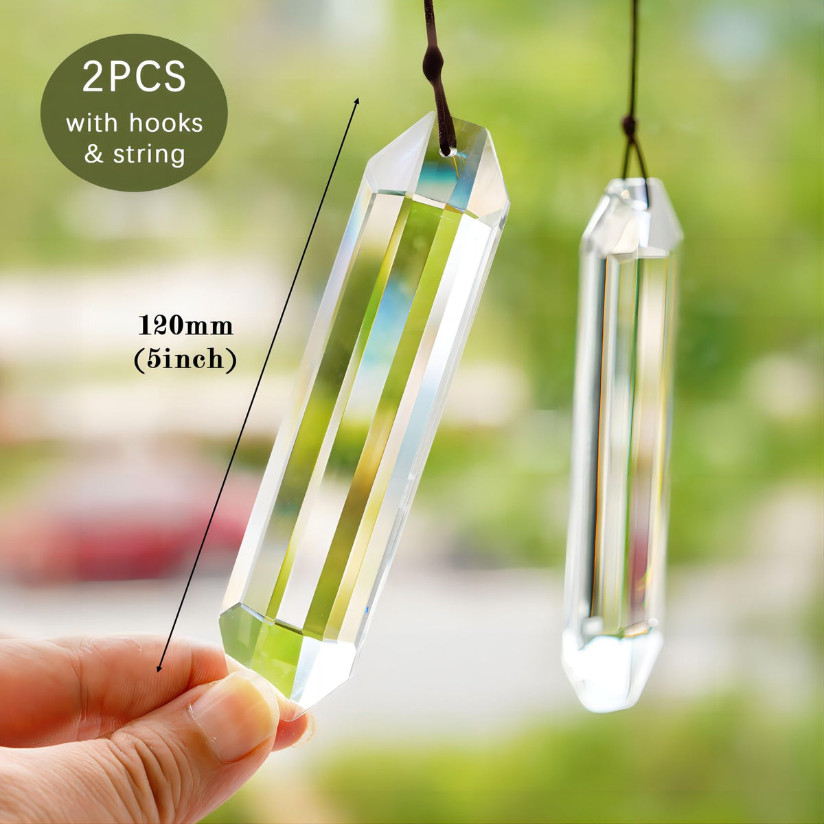 HDCRYSTALGIFTS hexagon crystal window suncatcher creates sparkling reflections