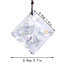 HDCRYSTALGIFTS hanging suncatcher with brown cord adds window sparkle.