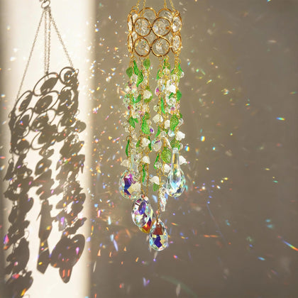 HDCRYSTALGIFTS crystal suncatcher window leaf vine creates vivid rainbows.