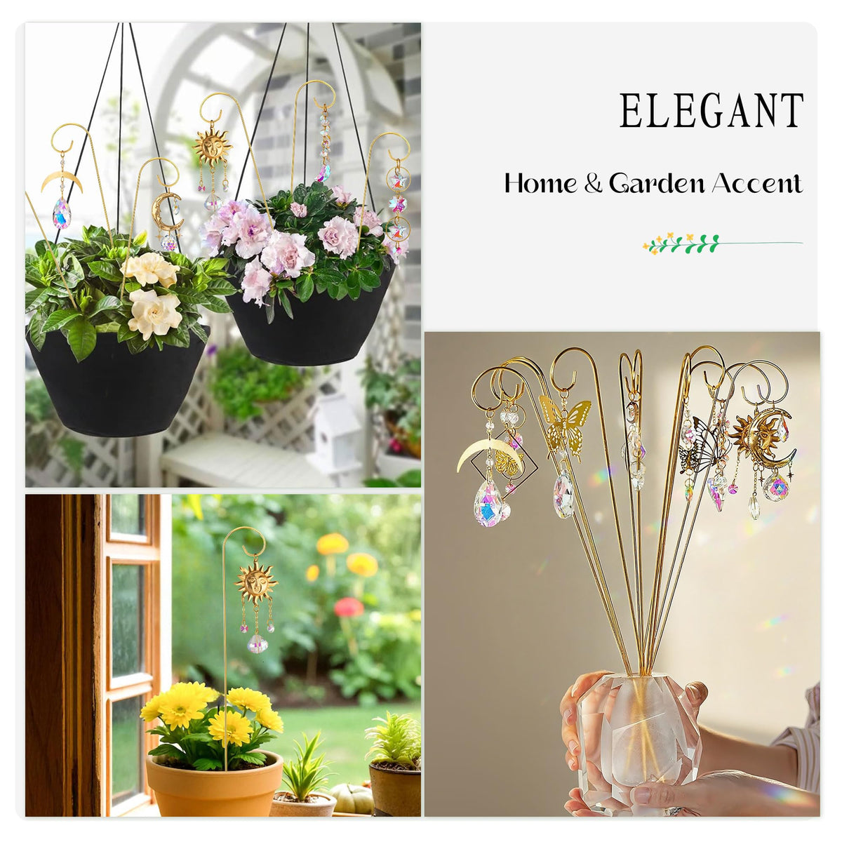 HDCRYSTALGIFTS suncatchers suitable for small pots, herbs, and terrarium decor.