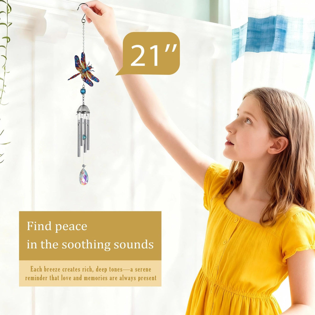 HDCRYSTALGIFTS outdoor memorial windchime invites peaceful garden moments
