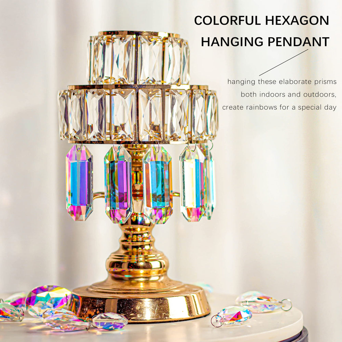 HDCRYSTALGIFTS window decor prism ornaments bring playful light to any room.