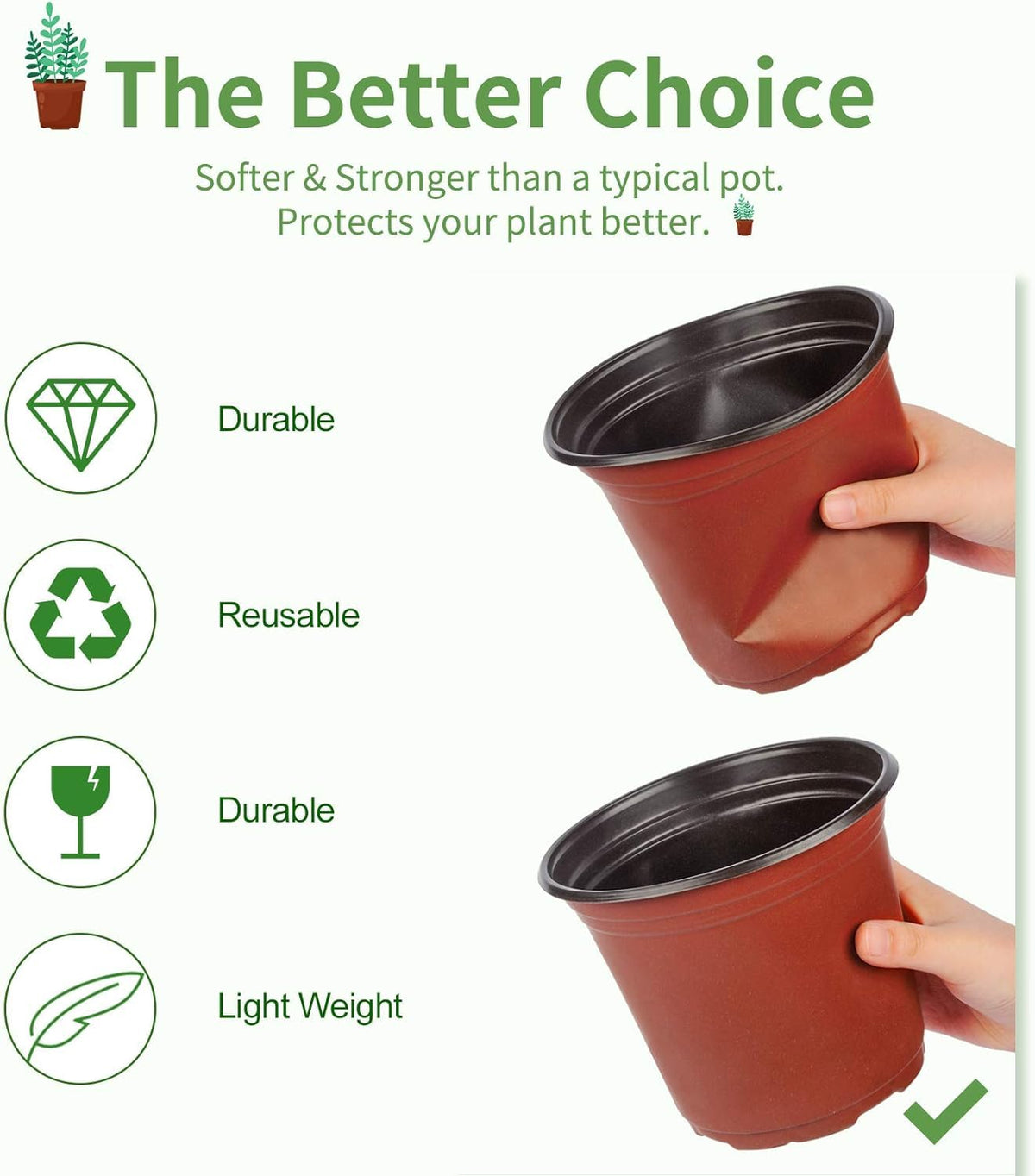 Hdeoops 100pcs seed starting pots pack ready for seedling growth.