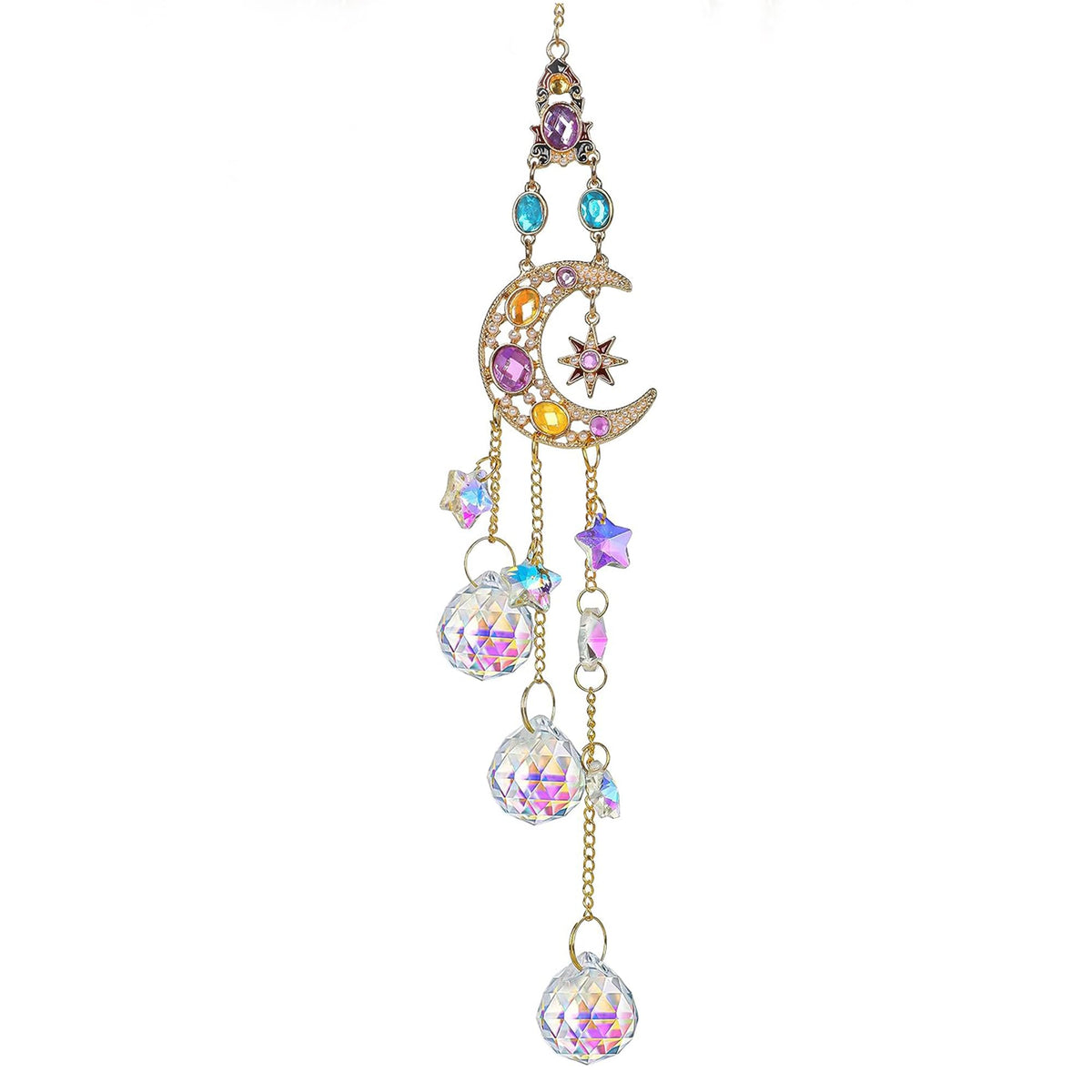 H&D Hyaline & Dora crystal moon suncatcher sparkles rainbows in sunny windows