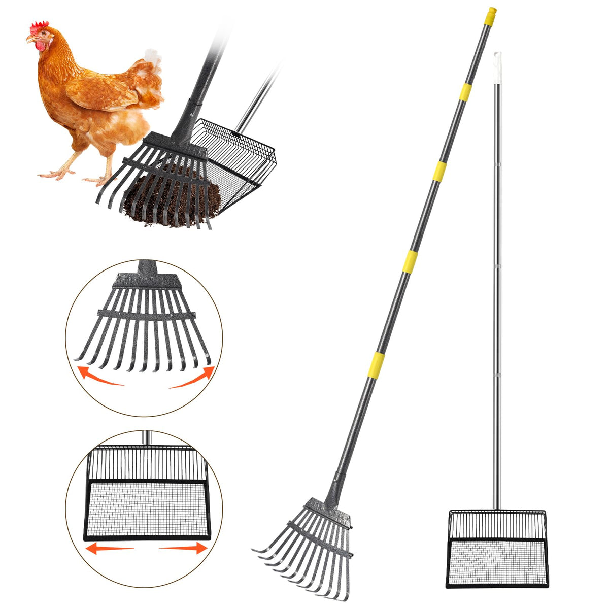 hdheubk heavy scoop shovel with 10 inch wide area for efficient coop cleaning