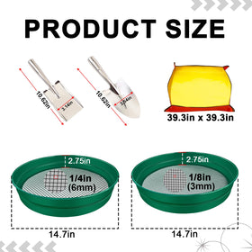 HDMATRL 2-piece sifter set with shovels for complete garden prep.
