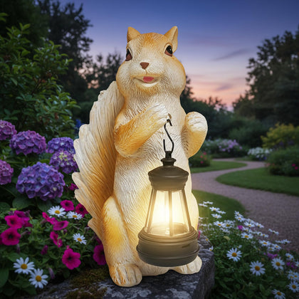 HDOOMN solar garden statue with light enhances outdoor ambiance